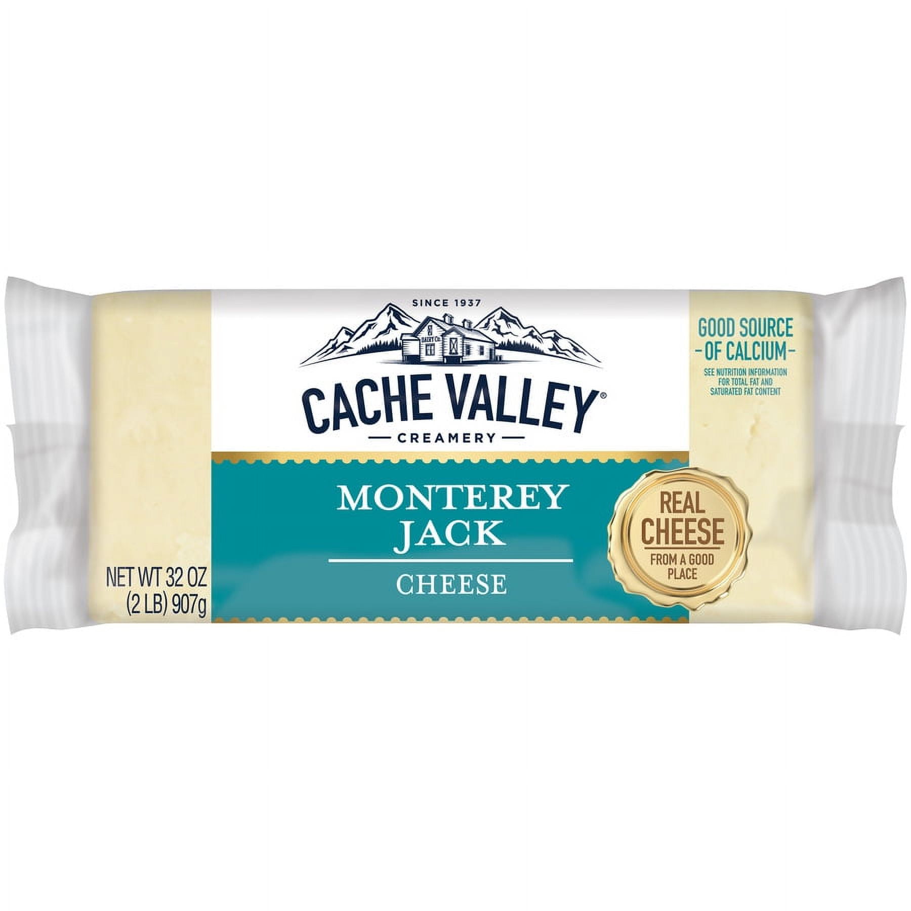 Cache Valley Natural Chunk Monterey Jack Cheese, 2 lb.