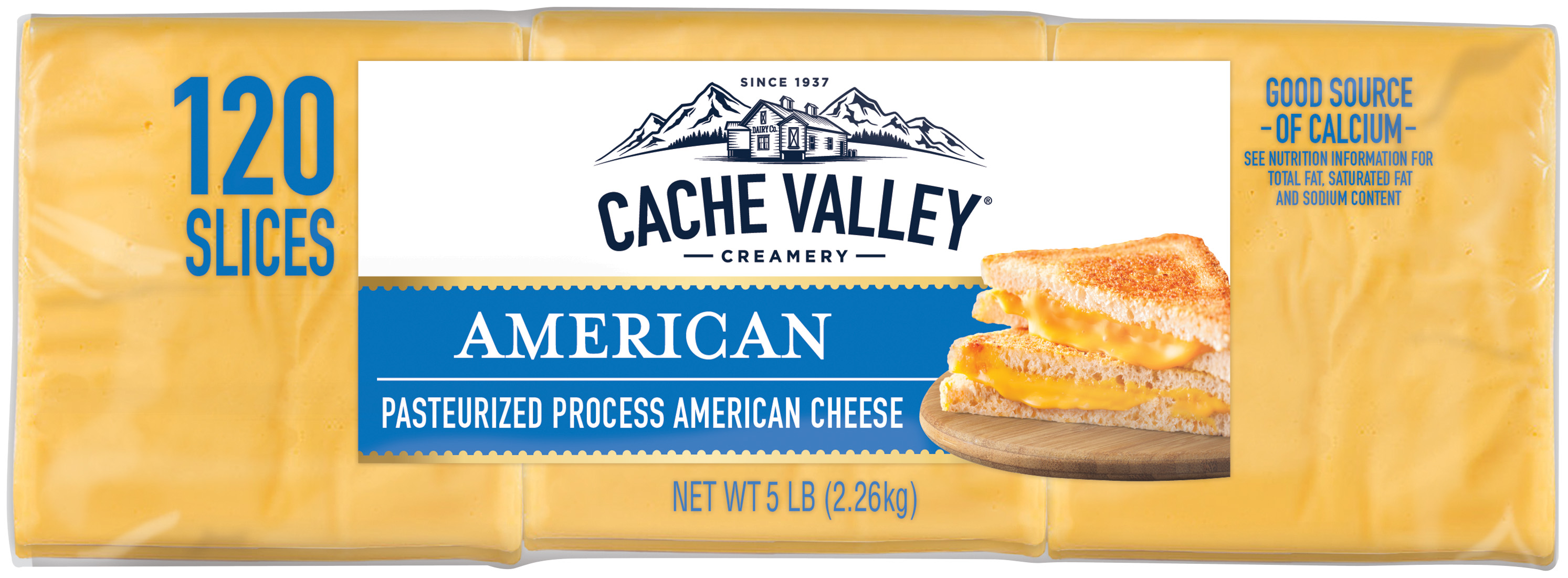 Cache Valley Pasteurized Process American Cheese, 5 lb