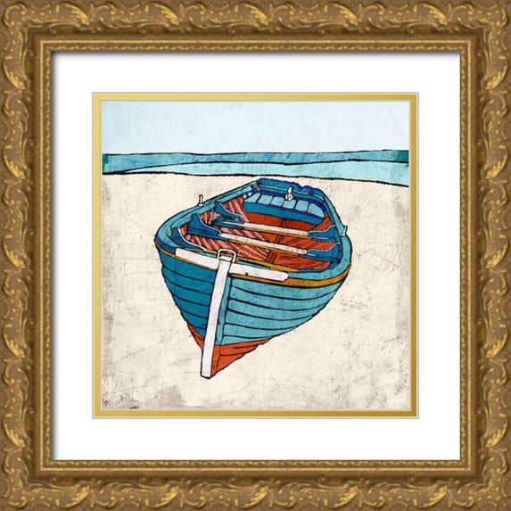 Cacho, E.L. 20x20 Gold Ornate Wood Framed with Double Matting Museum Art Print Titled - Smooth Sea
