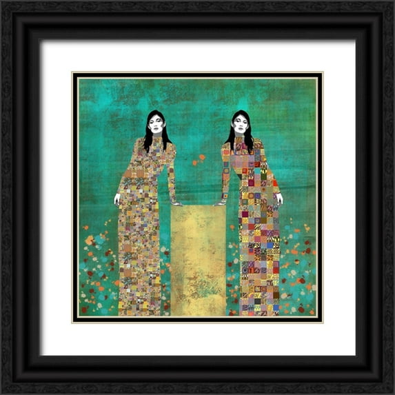 Cacho, Jose 15x15 Black Ornate Wood Framed with Double Matting Museum Art Print Titled - Dale la Vueltas