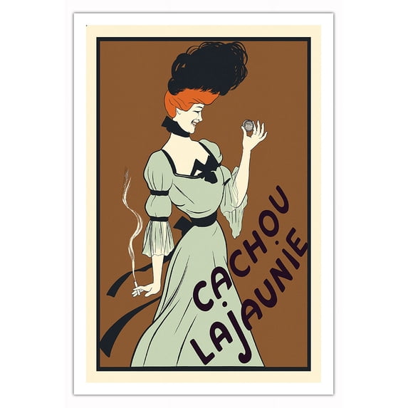 Cachou Lajaunie - Liquorice and Mint Flavored Candies - Vintage French Advertising Poster by Leonetto Cappiello c.1922 - Fine Art Matte Paper Print (Unframed) 30x44in