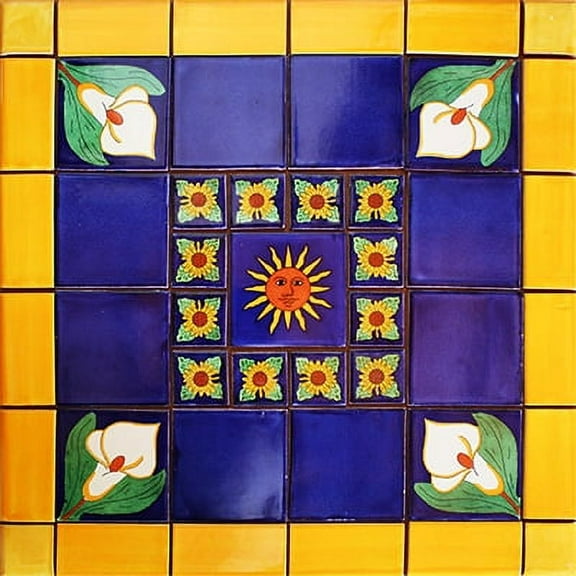 Cacia Mexican Tile Set Backsplash Mural
