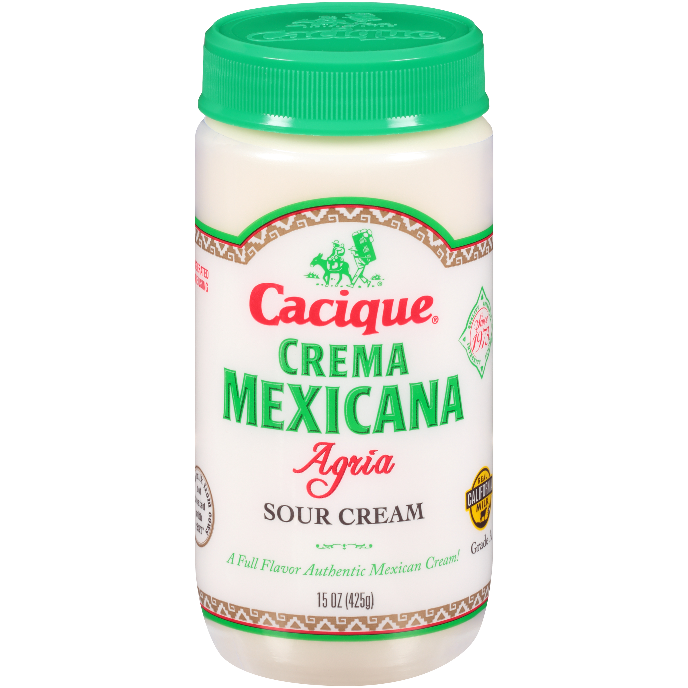 Cacique Crema Mexicana Agria, Sour Cream, 15 oz Jar (Refrigerated) - image 1 of 8