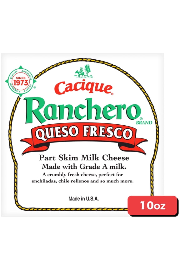 Ranchero Queso Fresco, Fresh Mexican Crumbling Cheese, Part Skim Milk, 10 oz (Refrigerated)
