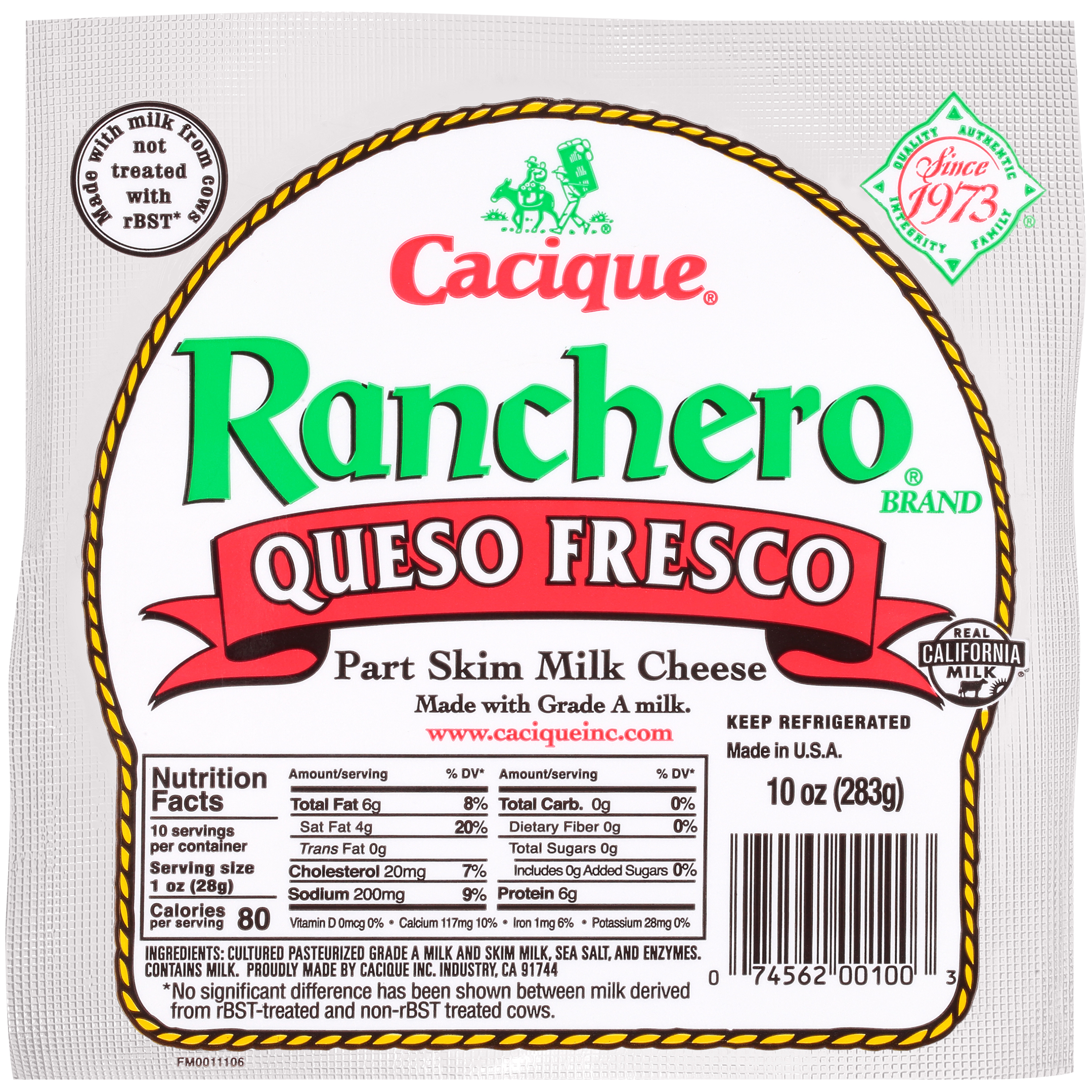 Cacique Ranchero Fresh Queso Fresco Cheese, 10 oz (Refrigerated) - image 1 of 9