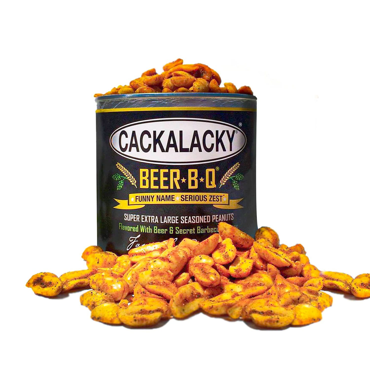 Cackalacky Spiced Peanuts 3-Pack - Fire-Roasted NC Peanuts, Perfect For BBQ, Beer & Snacking