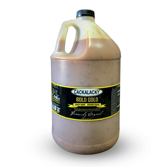 Cackalacky Famously Original Bold Gold Sauce - 1 Gallon Jug - Premium Carolina Gold Sauce for Restaurants & BBQ Masters