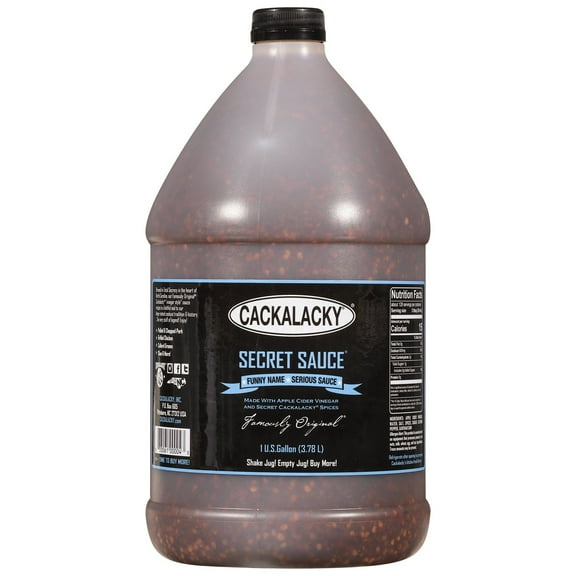 Cackalacky Famously Original Secret Sauce - 1 Gallon Jug - Gourmet Vinegar-Based Marinade & Dipping Sauce, Crafted with Natural Spices for Authentic Southern Flavors
