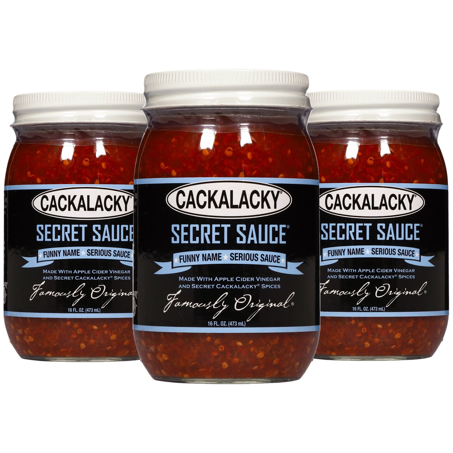 Cackalacky Famously Original Secret Sauce 16 oz - Gourmet Vinegar-Based Marinade and Dipping Sauce, Crafted with Natural Spices