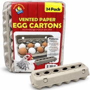 Cackle Hatchery Gray Paper Pulp 1 Dozen Egg Cartons, Vented (24 Pack)