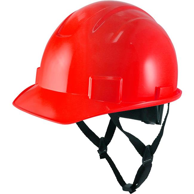 Caco America B3166708 Non-Vented Cap Style Hard Hat 4-Point Adjustable Ratchet Suspension - Red