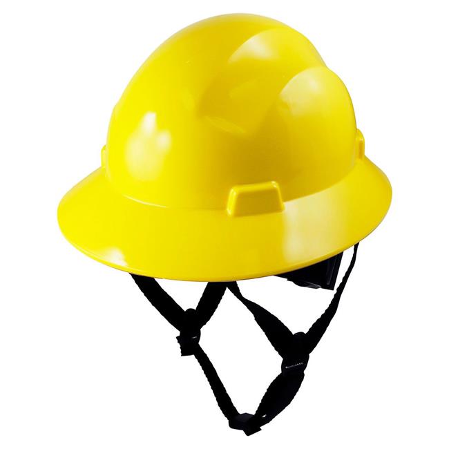 Caco America B3166735 Non-Vented Full Brim Hard Hat 4-Point Adjustable Ratchet Suspension - Yellow