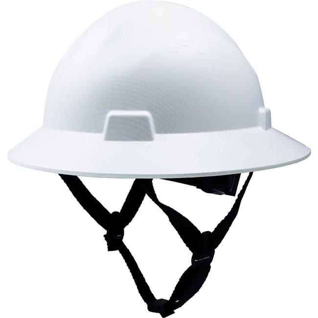 Caco America B3166721 Non-Vented Full Brim Hard Hat 4-Point Ratchet Suspension Carbon Fiber - White