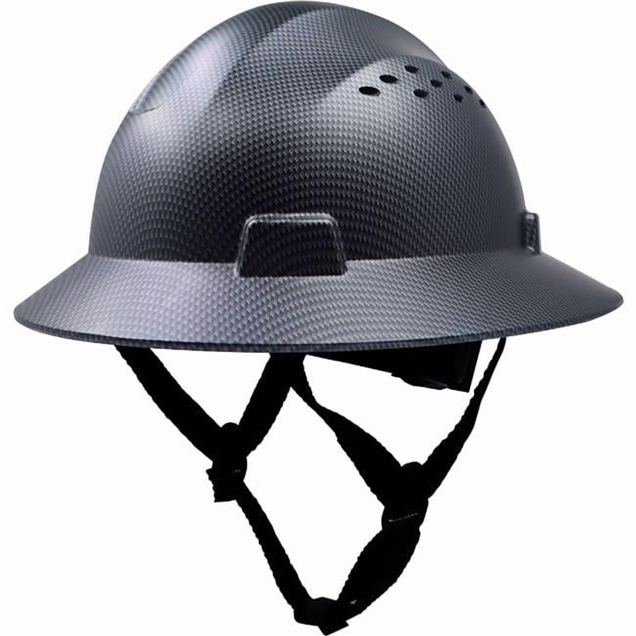 Caco America B3166720 Vented Full Brim Hard Hat 4-Point Adj Ratchet Suspension Carbon Fiber - Black