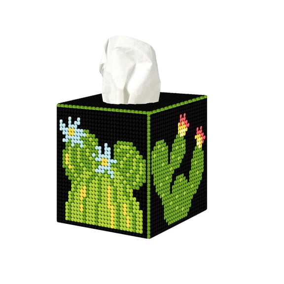 Counted Cross Stitch Kit on Plastic Canvas with Cactee. Superb Ornament 5.12x4.72x4.72 163CS. Marvelous for Art & Craft Amateurs