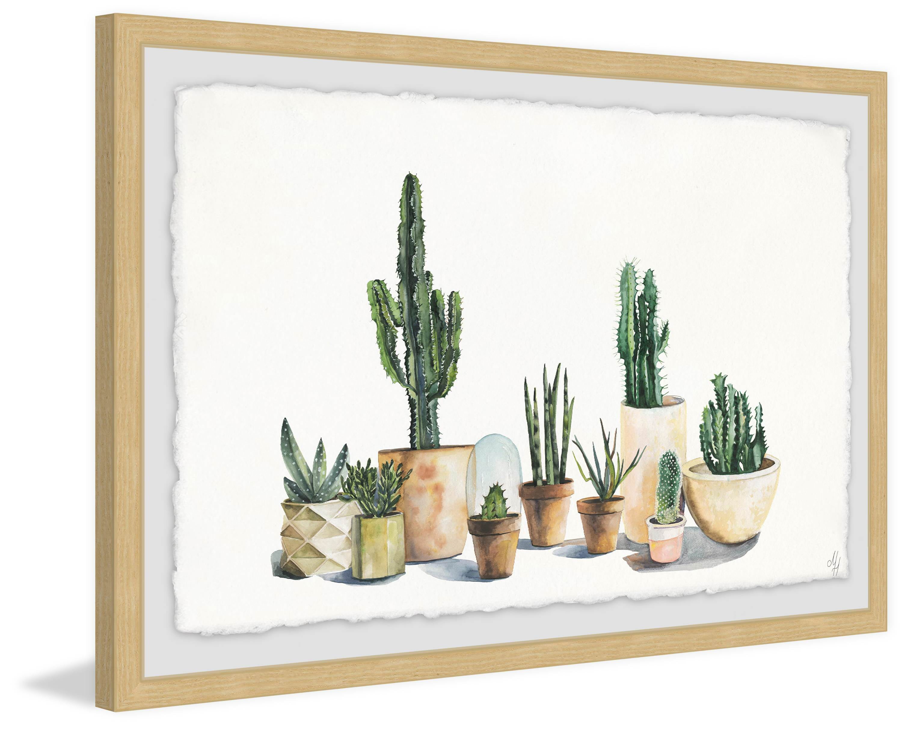 Cacti Forest Framed Painting Art Print, 12.00" x 1.50"