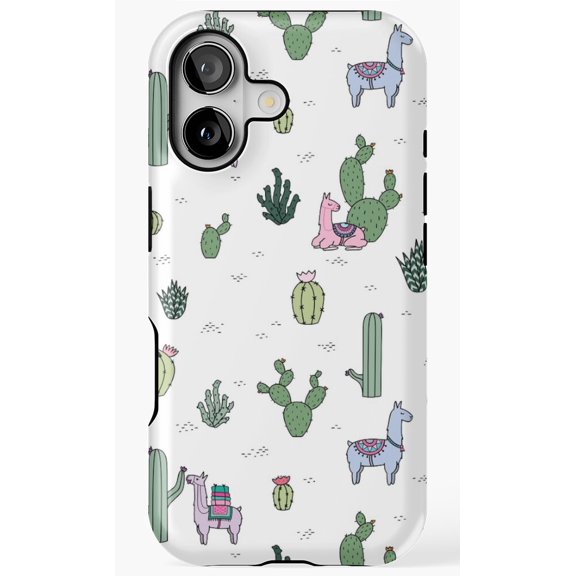 Cacti Llamas Desert Succulent Animal Art Case for iPhone 11 12 13 14 15 16 17 Pro Max