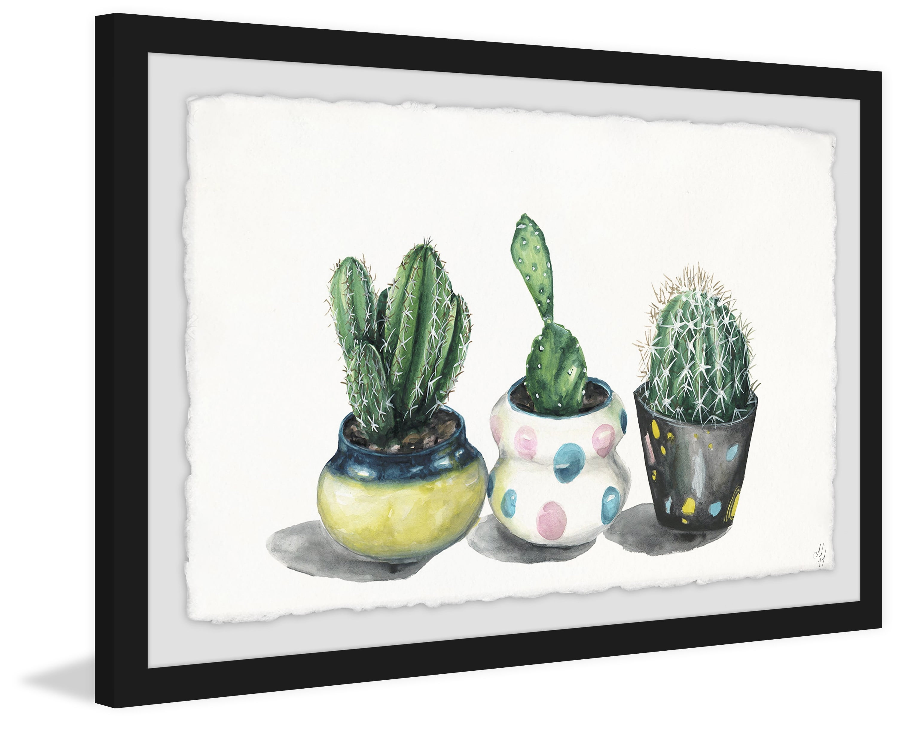 Cacti Trio Framed Painting Print