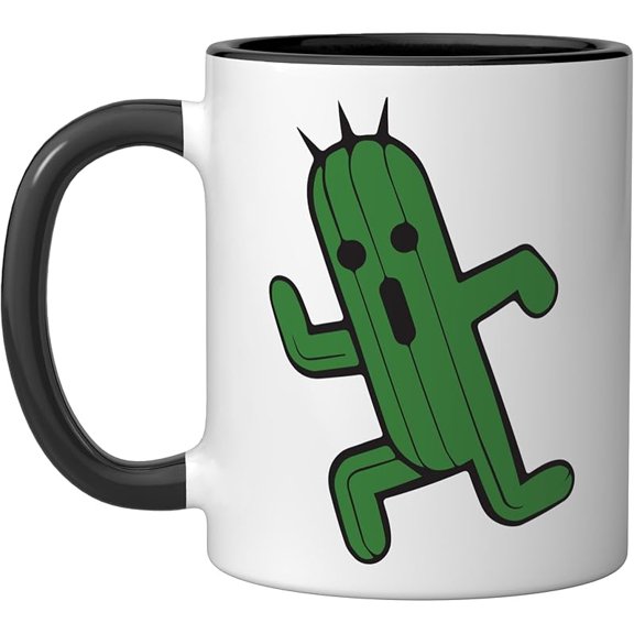 Cactuar Lover Cactuar Cactus Apparel Cactuar Cactii Apparel Ceramic Mug, Orange/White