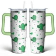 thumbnail image 1 of Cactus 30 Oz Tumbler with Handle Lid and Straw, Stainless Steel Double Walled Vacuum Insulated Cup, Cute Anniversary Wedding Birthday Gifts Tumbler for Women Men Friends Outdoor Indoor, 1 of 1