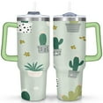 thumbnail image 1 of Cactus 40 Oz Tumbler with Handle Lid and Straw, Stainless Steel Double Walled Vacuum Insulated Cup, Cute Anniversary Wedding Birthday Gifts Tumbler for Women Men Friends Outdoor Indoor, 1 of 7