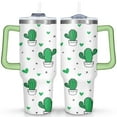 thumbnail image 1 of Cactus 40 Oz Tumbler with Handle Lid and Straw, Stainless Steel Double Walled Vacuum Insulated Cup, Cute Anniversary Wedding Birthday Gifts Tumbler for Women Men Friends Outdoor Indoor, 1 of 7
