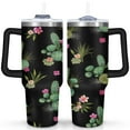 thumbnail image 1 of Cactus 40 Oz Tumbler with Handle Lid and Straw, Stainless Steel Double Walled Vacuum Insulated Cup, Cute Anniversary Wedding Birthday Gifts Tumbler for Women Men Friends Outdoor Indoor, 1 of 7
