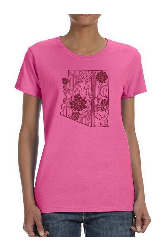 Cactus And Succulents Arizona T-Shirt Women -Smartprints Designs, Female Medium