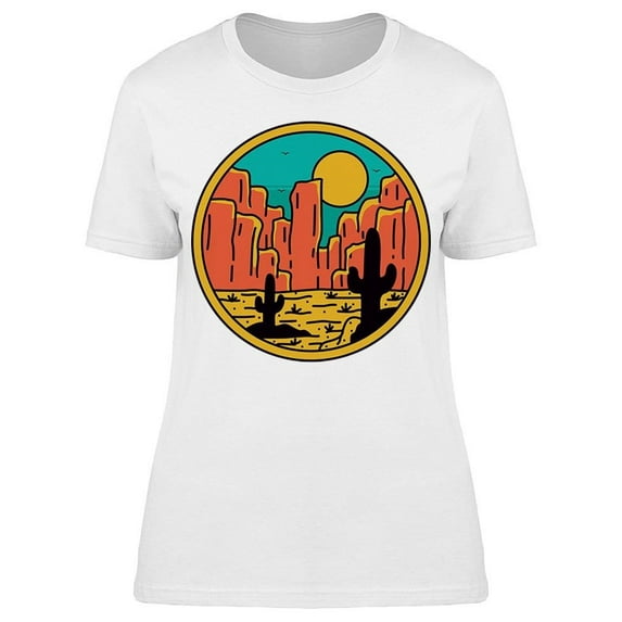 Cactus And Sunset Graphic Tee Women's -Image by Shutterstock