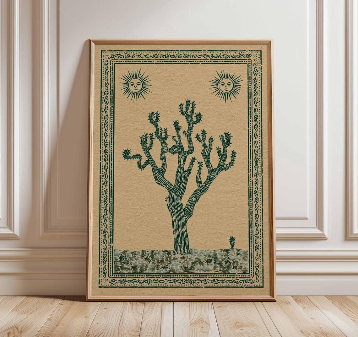 Cactus Art Print Vintage Botanical Southwestern Desert Nature ...