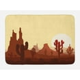 thumbnail image 1 of Cactus Bath Mat, Arid Country Landscape with Sunset in Stone Desert Saguaro and Mountains, Non-Slip Plush Mat Bathroom Kitchen Laundry Room Decor, 29.5 X 17.5 Inches, Yellow Brown Redwood, Ambesonne, 1 of 2