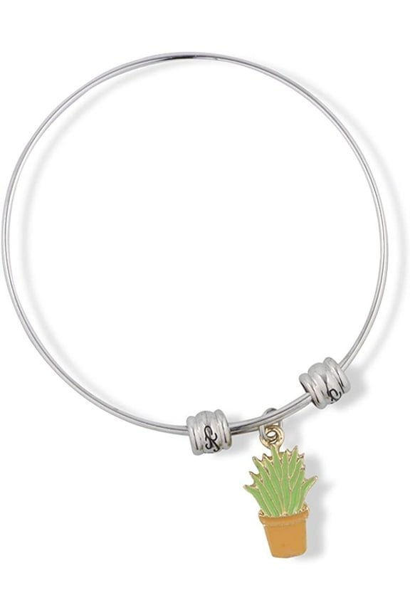 Cactus Bracelet | Bangle Jewelry Aloe Vera Cacti Charm Stuff Gifts for Women Teen Men Arizona Cactus Succulent Decor