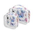 thumbnail image 1 of Cactus Butterfly Clear Cosmetic Bags with Handles PVC Toiletry Bags Zipper Waterproof Portable for Traveling 2 Pcs, 1 of 7
