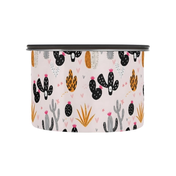 Cactus Cacti Airtight Coffee Bean Canister 17oz Food Storage Containers with Lids For Gournd, Tea, Sugar, Flour, Rice, Cereal, Candy Cookie Jar