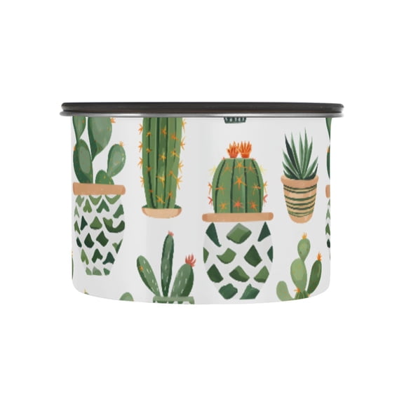Cactus Cacti Boho Airtight Coffee Bean Canister 17oz Food Storage Containers with Lids For Gournd, Tea, Sugar, Flour, Rice, Cereal, Candy Cookie Jar