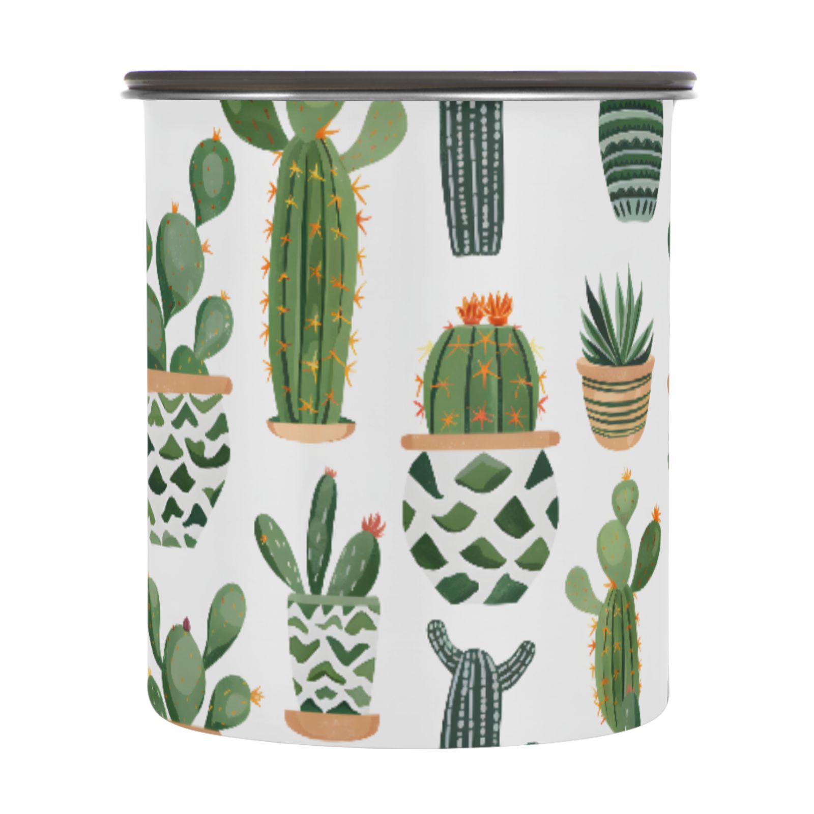 Cactus Cacti Boho Airtight Coffee Bean Canister 30oz Food Storage Containers with Lids For Gournd, Tea, Sugar, Flour, Rice, Cereal, Candy Cookie Jar