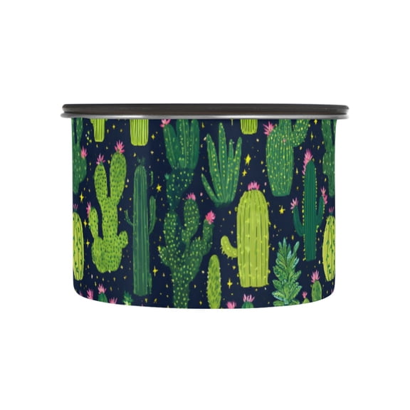 Cactus Cacti Flower Airtight Coffee Bean Canister 17oz Food Storage Containers with Lids For Gournd, Tea, Sugar, Flour, Rice, Cereal, Candy Cookie Jar