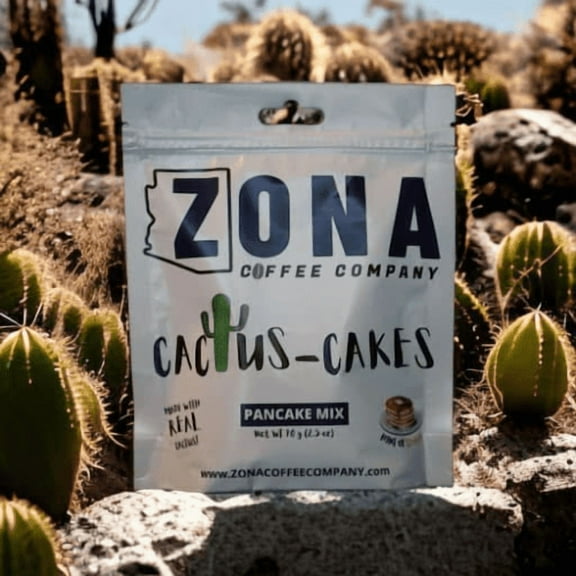 Zona Coffee Company Cactus Cake Pancake Mix, Prickly Pear and Lemon, (5) 70 Gram Bags