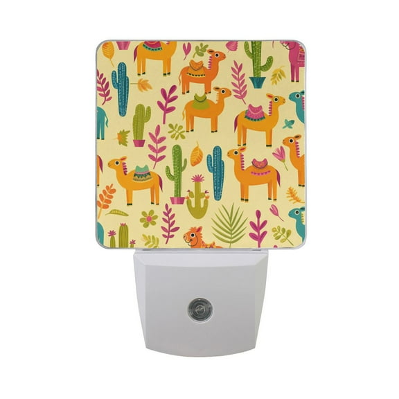 Cactus Camel Leaf Night Light 2 Pack LED Nightlight Plug into Wall Dusk to Dawn Sensor Soft White