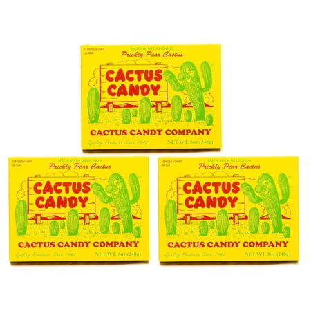 Cactus Candy Company 1/2 LB Box Arizona Prickly Pear Cactus Candy - Set of 3