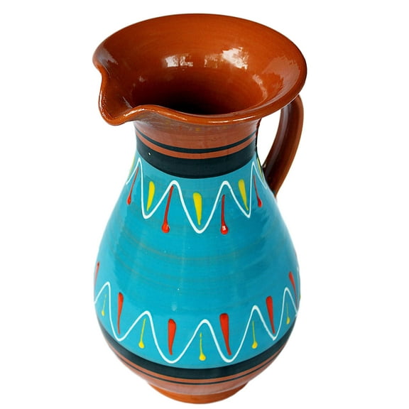 Cactus Canyon Ceramics Spanish Terracotta 2 Quart Pitcher, Blue