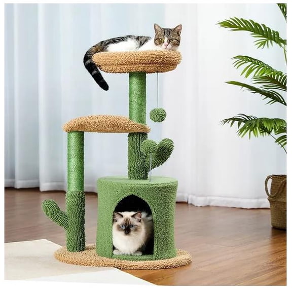 Cactus Cat Tree for Indoor Cat Tower Toy By  adawe-store
