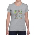 thumbnail image 1 of Cactus Collage Stencil Art T-Shirt Women -Image by Shutterstock, Female x-Large, 1 of 4