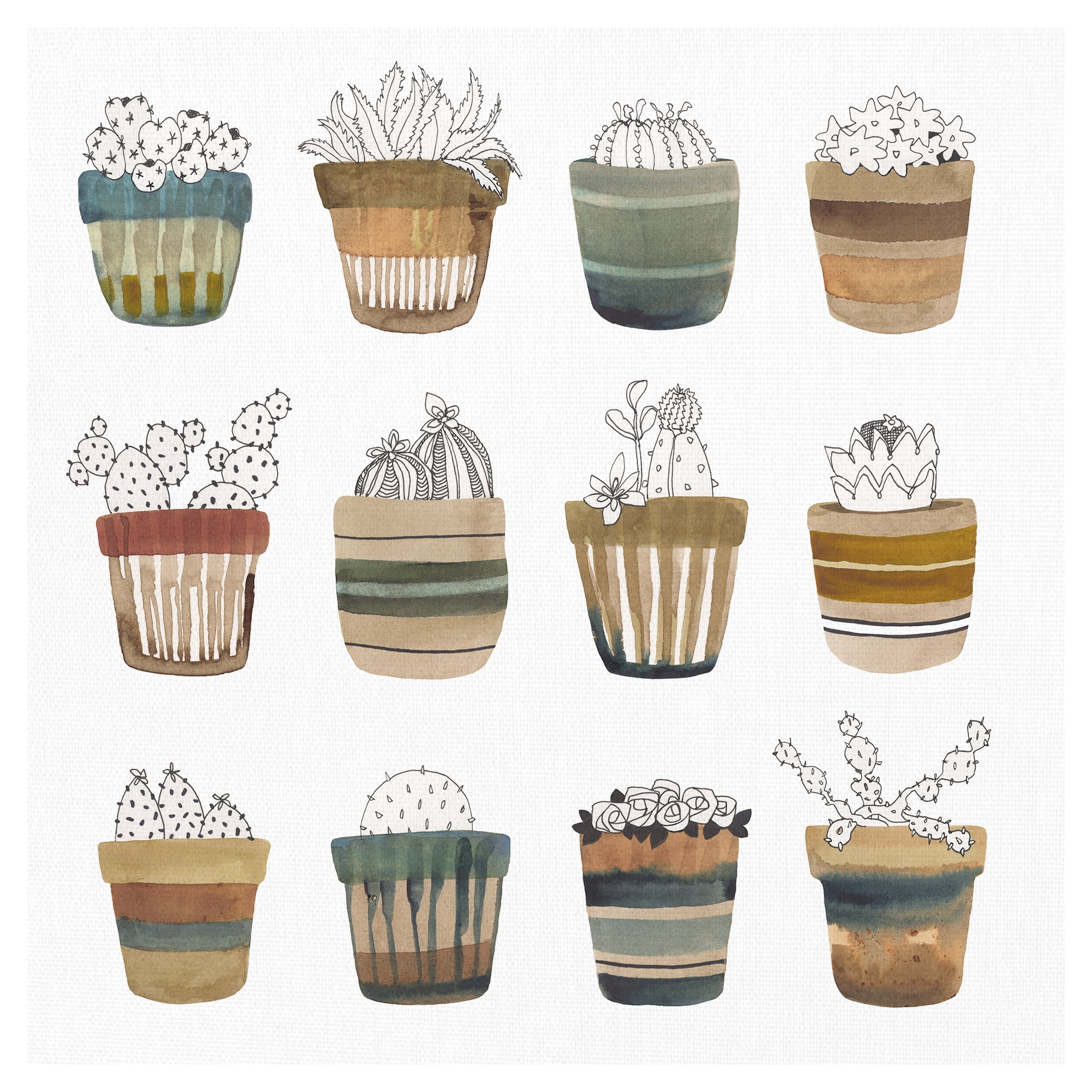 Cactus Collective by Sandra Jacobs Potted Cactus Canvas Art
