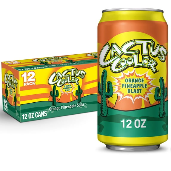Cactus Cooler Orange Pineapple Soda Pop, 12 fl oz, 12 Pack Cans