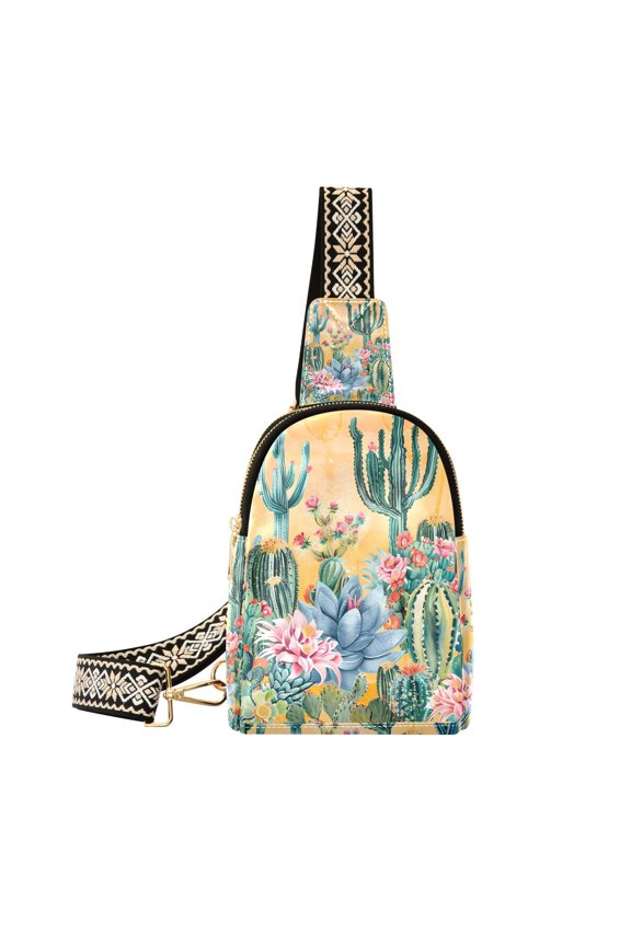 Cactus Crossbody Bags Fanny Pack Sling Bag for Travel Chest Bag Shoulder Bag for Women Trendy