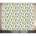 thumbnail image 1 of Ambesonne Cactus Curtains 2 Panel Set, Tropical Foliage Motif, 108" x 108", Green Reseda Green, 1 of 3