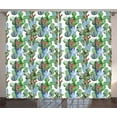 thumbnail image 1 of Ambesonne Cactus Curtains 2 Panel Set, Hawaiian Summer Theme, 108" x 108", Multicolor, 1 of 2