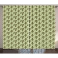 thumbnail image 1 of Ambesonne Cactus Curtains 2 Panel Set, Mexican Inspired Flora, 108" x 90", Pistachio Green Caramel, 1 of 3
