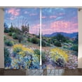 thumbnail image 1 of Ambesonne Sunset Curtains 2 Panel Set, Mountain Floral Scenery, 108" x 108", Multicolor, 1 of 3